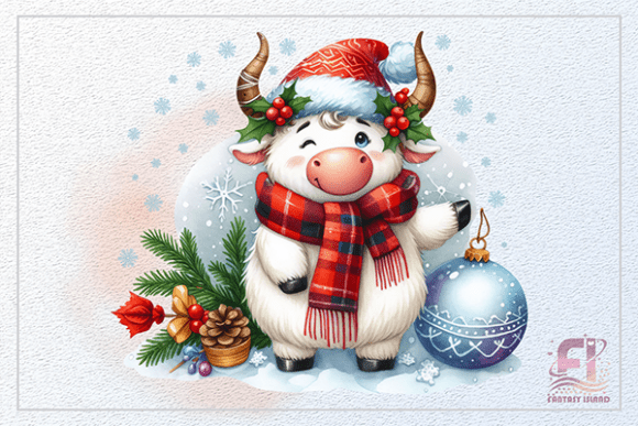 Download Christmas Cute Cow White Winter Calf PNG - Premium Resources